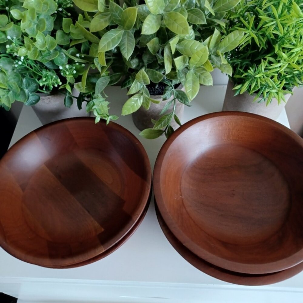Vintage 1970 Lebanon Supply Co Walnut Bowls | Set of 4 | MCM Fine Wooden Ware - Picture 5 of 7